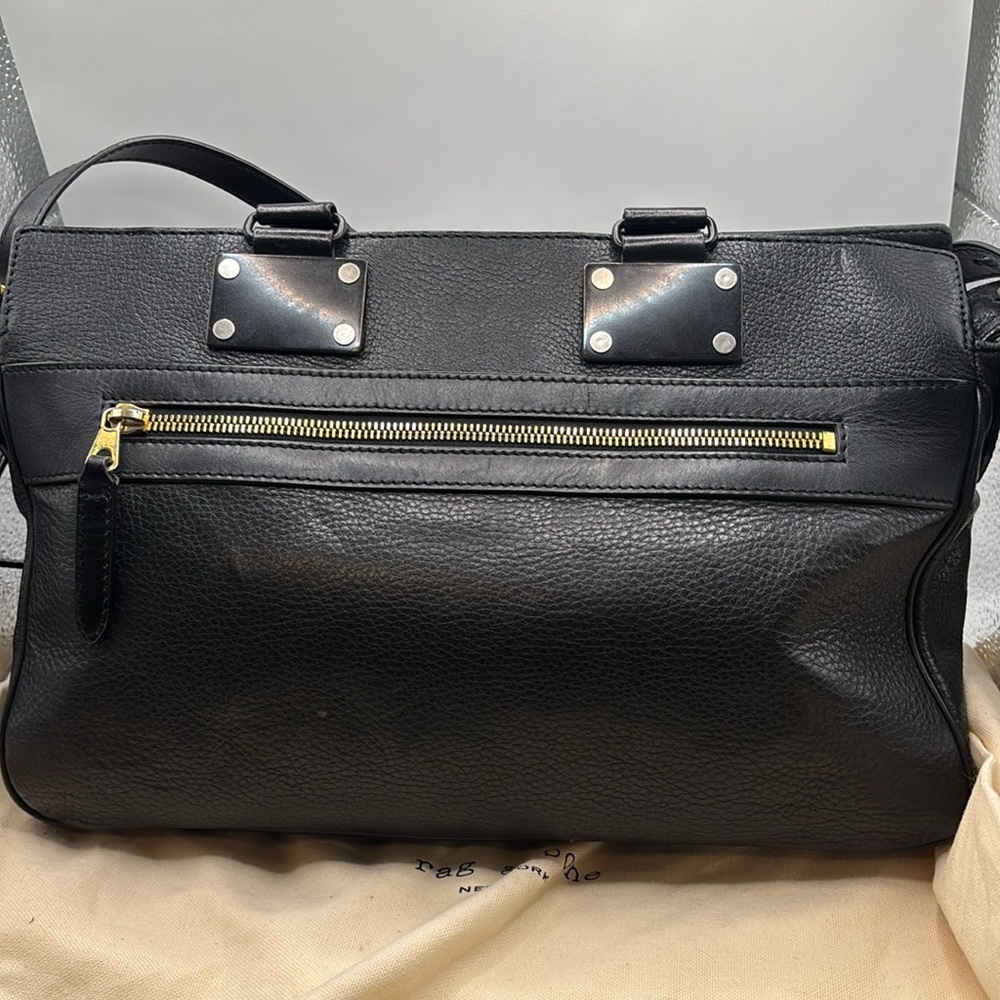 Rag & Bone black medium pilot satchel handbag w/dust bag top handle leather boho - Picture 6 of 15